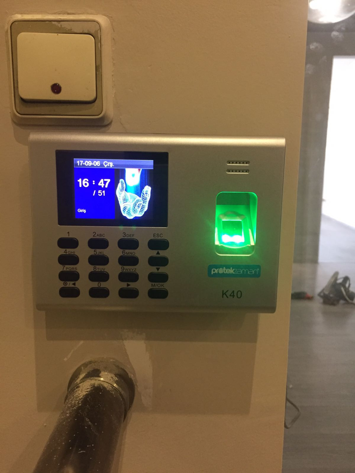 K40-ID Parmak İzi Okuyucu Montaj Görüntüleri